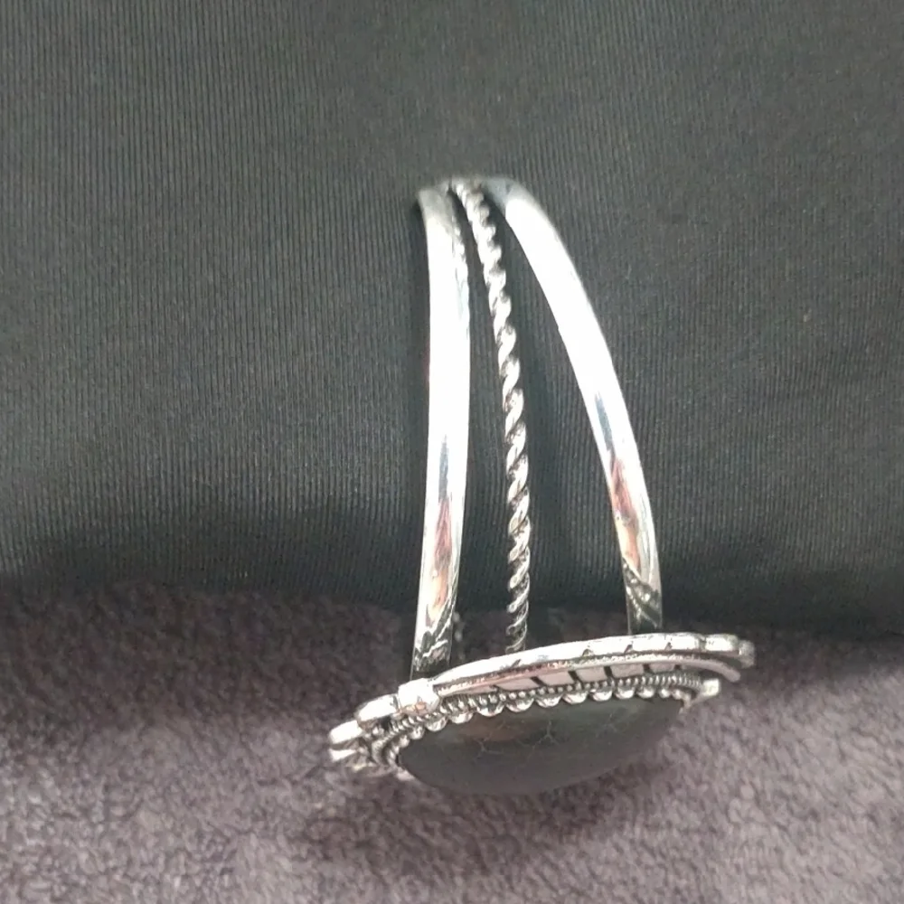 Silver and Black Statement Bracelet